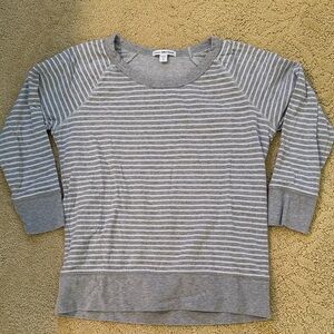 James Perse Gray Striped Women's Top